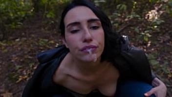Public agent pickup in outdoor park with real sex and cum in mouth kiss cat